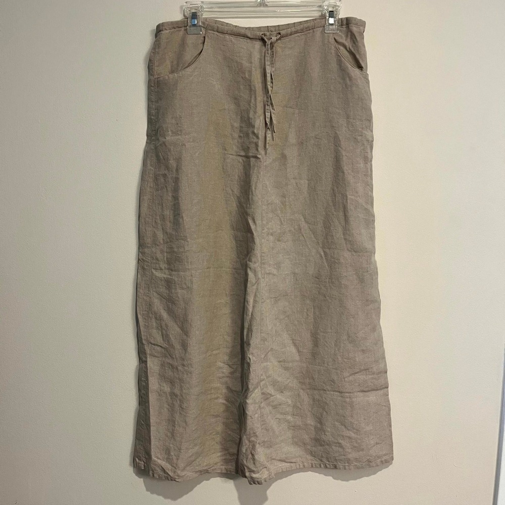 J.Crew Maxi Skirt 100% Linen Flax Oatmeal Beige Drawstring Waist Small